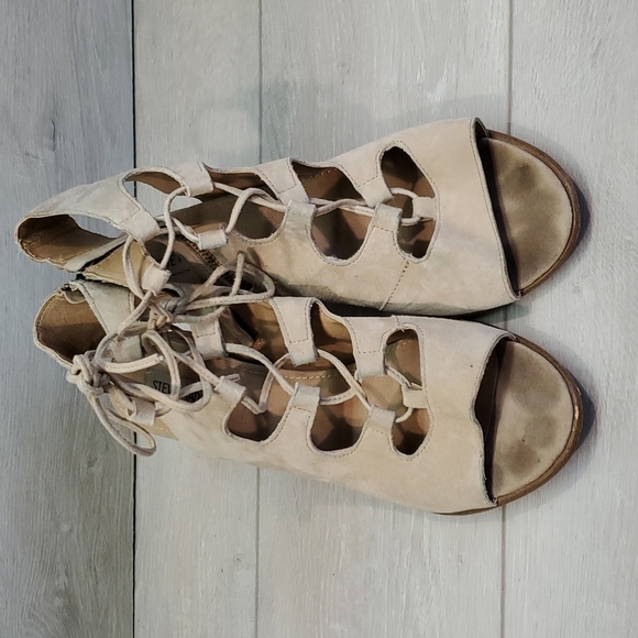 Steve Madden Women Nilunda Lace Up Suede Heels shoes sz 11B - Picture 4 of 14